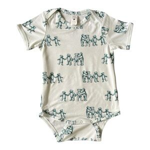 #253, Kate Quinn Green Bodysuit with 3 bears Print, size 12-18 mo